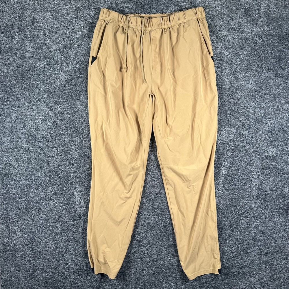 Adidas Pants Mens XL Gold Jogger Stretch Recycled Polyester Activewear Training